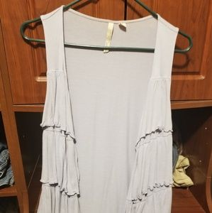 Sleeveless summer cardigan.  Light blue
